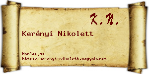 Kerényi Nikolett névjegykártya
